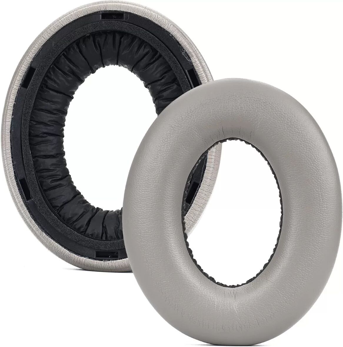 INF 2er-Set graue Ohrpolster aus Protein-Leder, kompatibel mit Sennheiser HDB 630 – Memory-Foam-Ersatzpolster