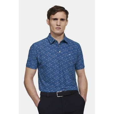 T-Shirt MEYER "Phil", Herren, Gr. XXL, blau, 90% Polyamid, 10% Elasthan, bedruckt, regular fit, V-Ausschnitt, runder Abschluss, Shirts T-Shirt, mit UV-Schutz, atmungsaktiv, pflegeleicht