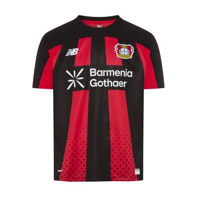 Fußballtrikot NEW BALANCE "Bayer 04 26/27 Home Short Slee", Gr. M, rot (home), Obermaterial: 100% Polyester, Trikots Fußballtrikot, atmungsaktives Material, schnell trocknendes Polyester