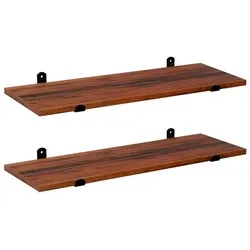 Songmics Wandregale-Set braun / schwarz 60/20/7 cm braun