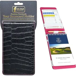 ON PAR Scorekartenmappe Crocodile Golf , schwarz/pink