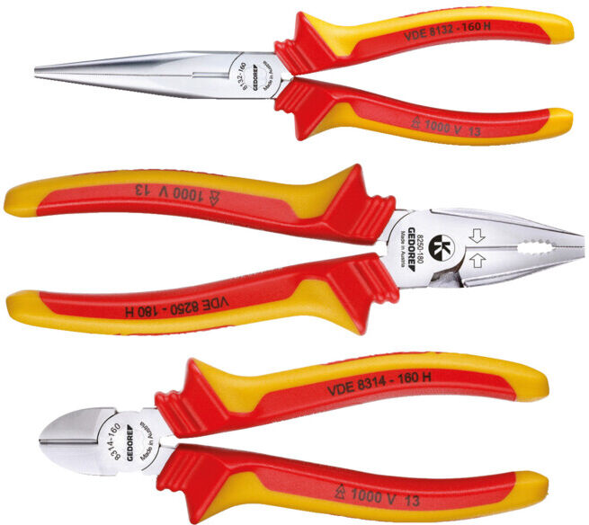 Pince Gedore VDE set avec manchons isolants VDE 3 pcs. (1550594)