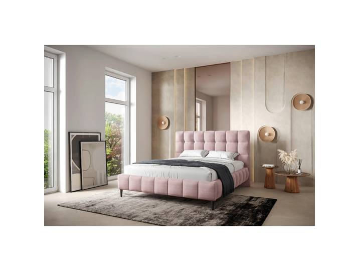 Livetastic Polsterbett, Rosa, 140x200 cm, Lattenrost, gepolstertes Kopfteil, Stoffauswahl,nicht verstellbar, alternative Größen erhältlich, Schlafzimmer, Betten, Polsterbetten