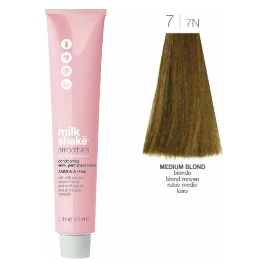 Milk_Shake Vopsea semi-permanenta Milk Shake Smoothies 77N, Blond Mediu Natural, 100ml (77N Medium Blond) (8032274057925)