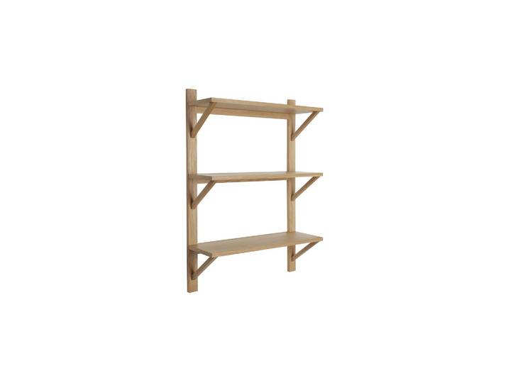 Étagère murale en bois de chêne beige, placage chêne, 3 niveaux,