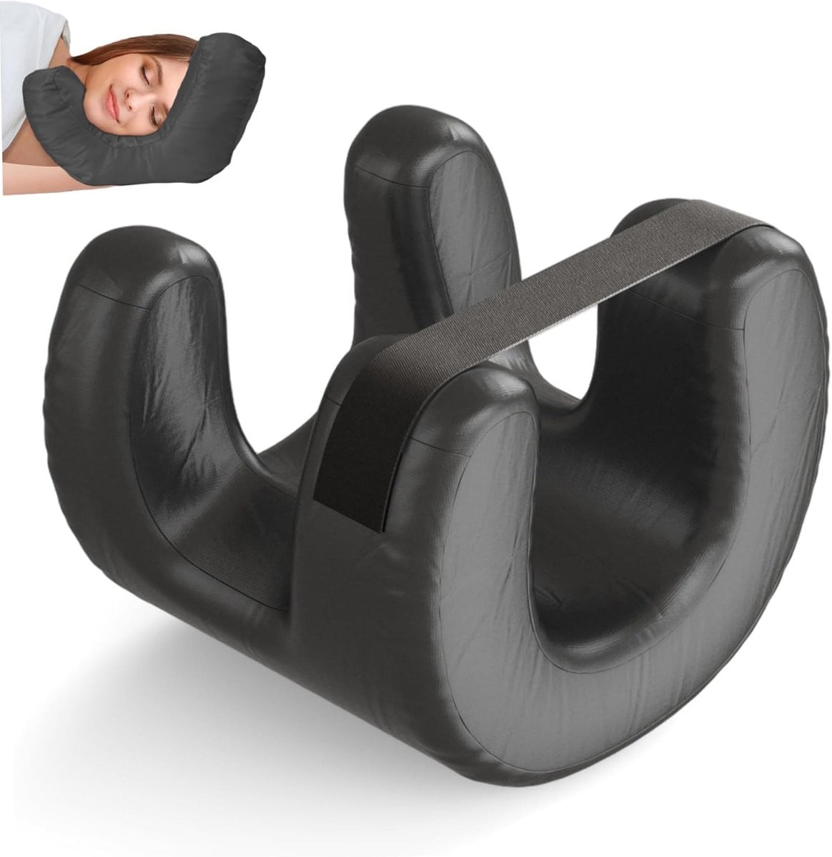Anti-rimpel Gezichtskussen met Geheugensteun - Zwart - B/D/H: 40 x 30 x 5 cm