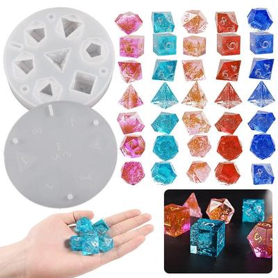 Inspired Deals 7 Cavity Premium Silicone Resin Dice Mold Kit For Polyhedral Dice Crafting dice
