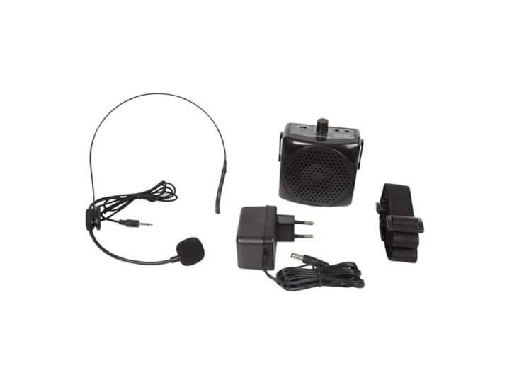 HQ-Power Draagbare stemversterker, met headset en draagriem, 5 W, zwart