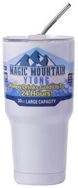 Multicon Wholesale Hub Thermos Cup With Straw, Magic Stainless Steel Freeze Insulated Bottle, Car Travel Mountain Cup white