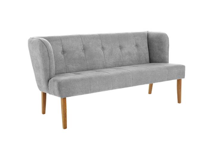 Cantus Sitzbank, Hellgrau, Holz, Eiche, vollmassiv, 179x88x76 cm, Esszimmer, Bänke, Sitzbänke