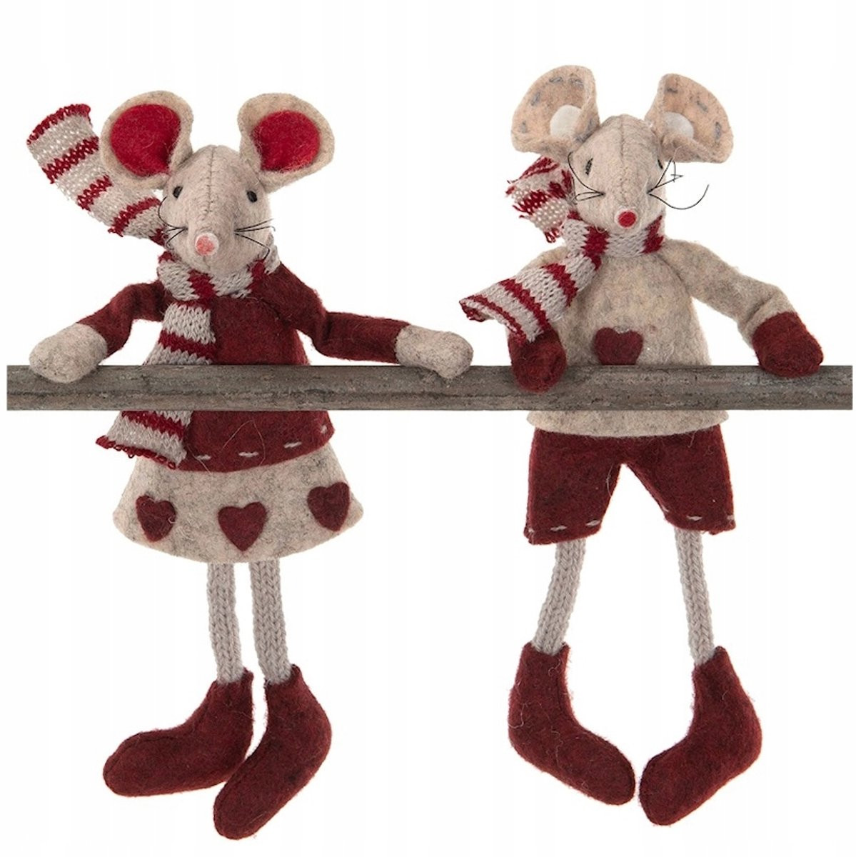 Magnetische Kerstmuisjes Decoratie - Set van 2 Stuks