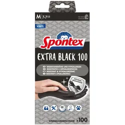 Spontex Einmalhandschuhe Extra Black 100 aus Vinyl Gr. M