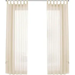 SCHLAUFENGARDINEN Voile 2er Set 225x140 cm Creme