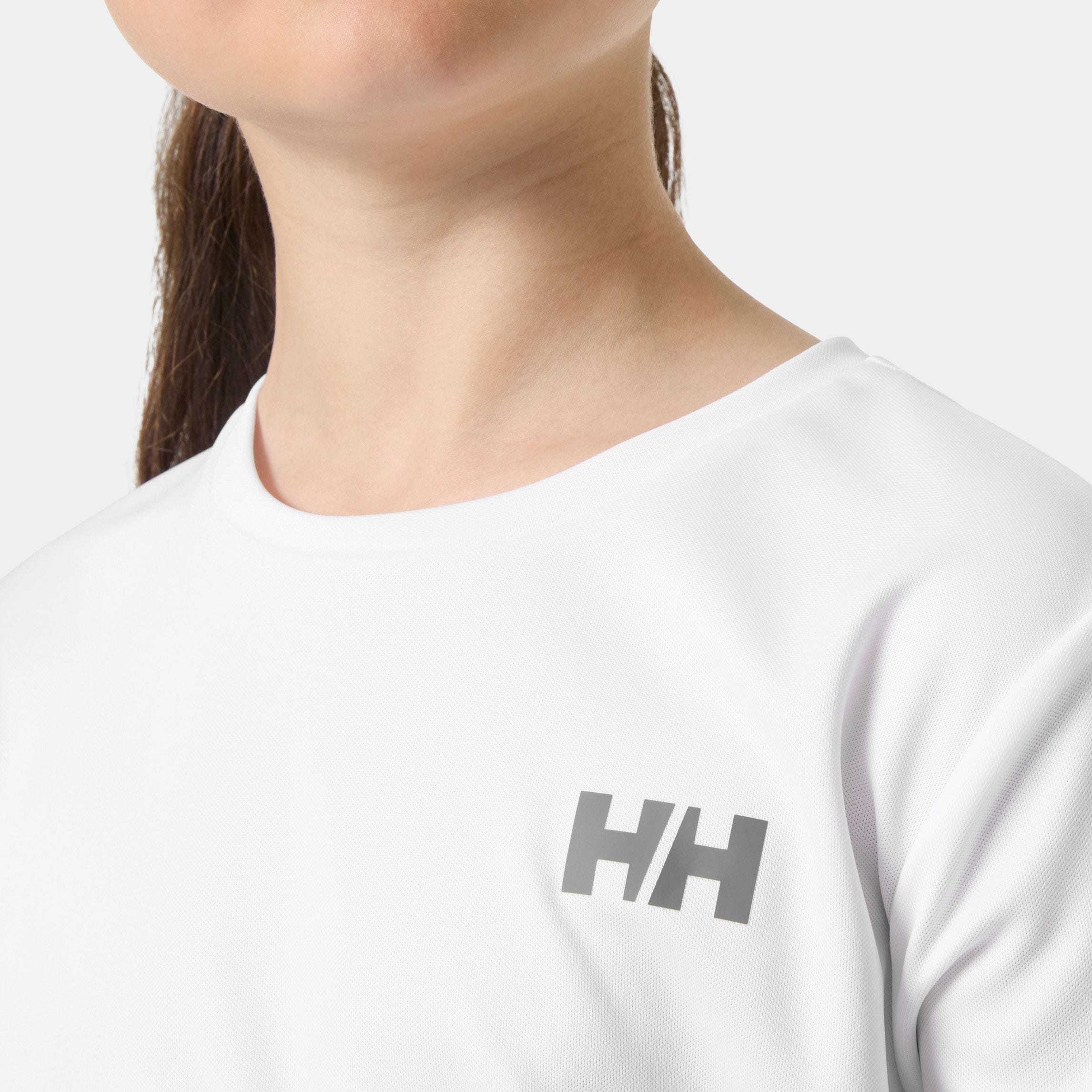 Helly Hansen Junior's  Tech Long Sleeve Crew - White/Cream - 14