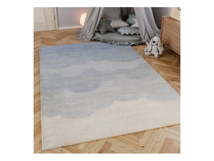 SMART KIDS Kinderteppich Mika, rechteckig, Höhe: 1,2 mm, aus Naturfasern, dezentes Wolken-Motiv, pastellfarben, Kinderzimmer