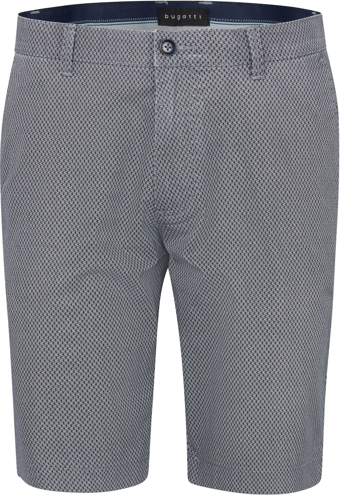 Bermudas BUGATTI, Herren, Gr. 60, Normalgrössen, blau (390, marine), 98% Baumwolle, 2% Elasthan, Minimalmuster, normal, Hosen Bermudas, mit hoher Flexibilität 390, marine 60, Normalgrössen