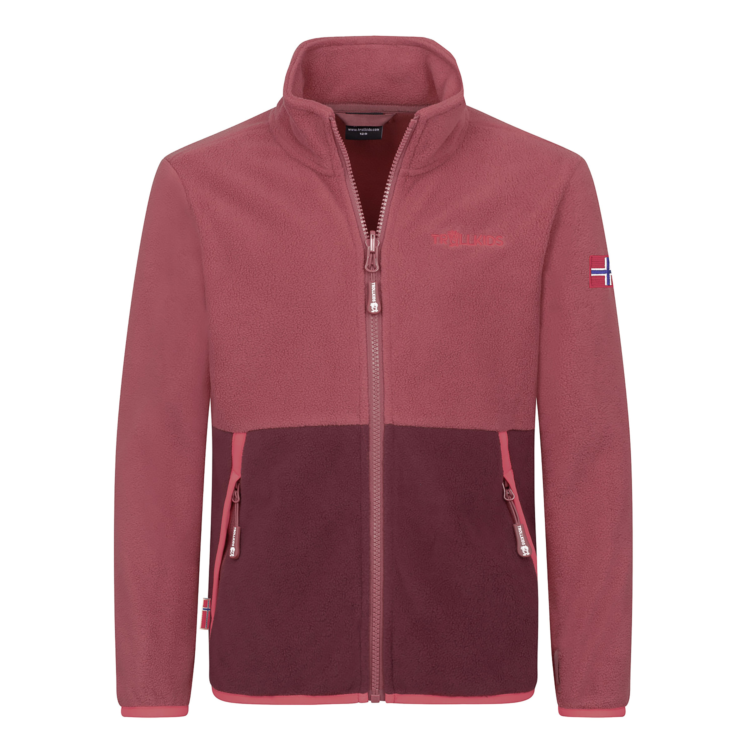 Trollkids Storfjord Kinder Fleecejacke frozen berry-deep ruby Größe 110 Trekking Elastisch