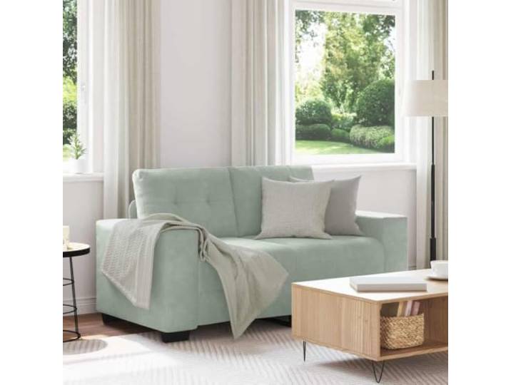 HEFZGDB Zweisitzer-Sofa Hellgrau 120 cm Samt Modernes Relaxsofa mit Samtstoff und Sperrholz-Armlehnen für Wohnzimmer Schlafzimmer Arbeitszimmer Komfortables Sitzdesign