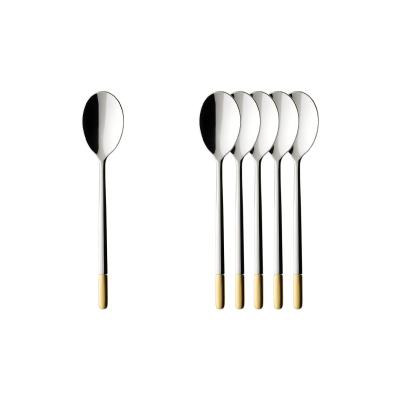 Esslöffel VILLEROY & BOCH "Espressolöffel Ella 11,2 cm 6er Set edelstahl", silber (edelstahl), B:2cm L:11,2cm, Esslöffel, Spülmaschinenfest