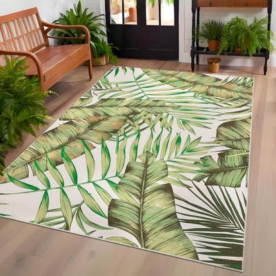 Garvee Washable Tropical Palm Leaf Area Rug