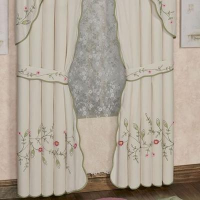 Touch of Class Posy Curtain Pair Natural 84 x 84, 84 x 84, Natural