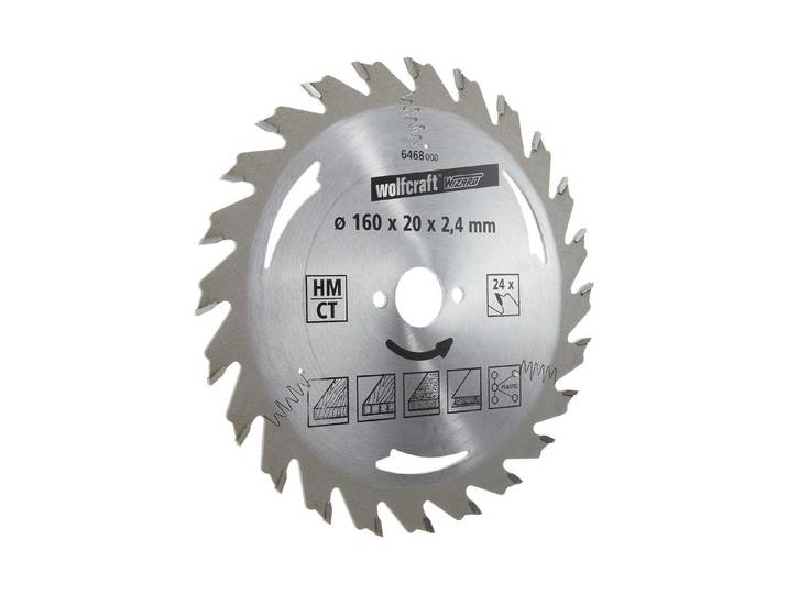Wolfcraft Kreissägeblatt HM 160 mm 24 Zähne