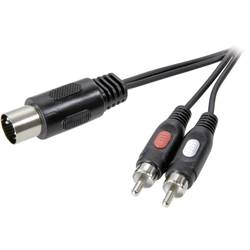 SpeaKa Professional SP-7870640 DIN-Anschluss / Cinch Audio Anschlusskabel [1x Diodenstecker 5pol (DIN) - 2x Cinch-Stecker] 1.50 m Schwarz