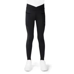 Ekkia Equitheme Kinder Reitleggings Flora Black, Kindergrößen: 164 (14 Jahre)