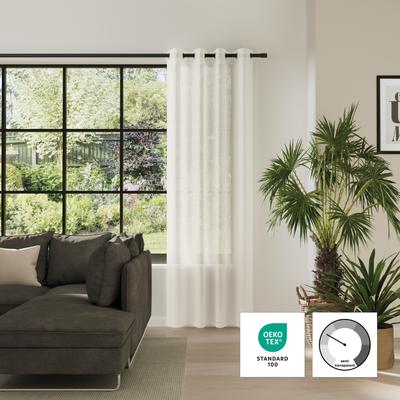 Vorhang NEUTEX FOR YOU "MELODY", weiß (beige), B:142cm H:245cm, Polyester, Gardinen, Melangeoptik mit grobem Effektgarn