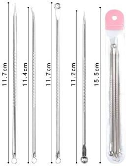 Useful Little Things Stainless Steel Pimple Extractor And Whitehead Comedone Removal Kit 4pcs Bagged