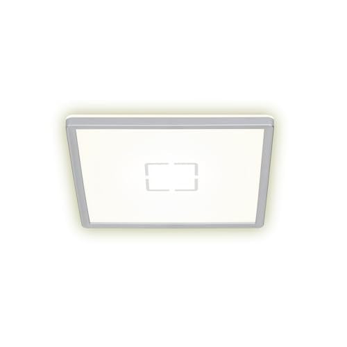 Briloner Slim LED-paneel, zilver/wit, 29,3 x 29,3 cm, met achtergrondverlichtingseffect en koelwit licht