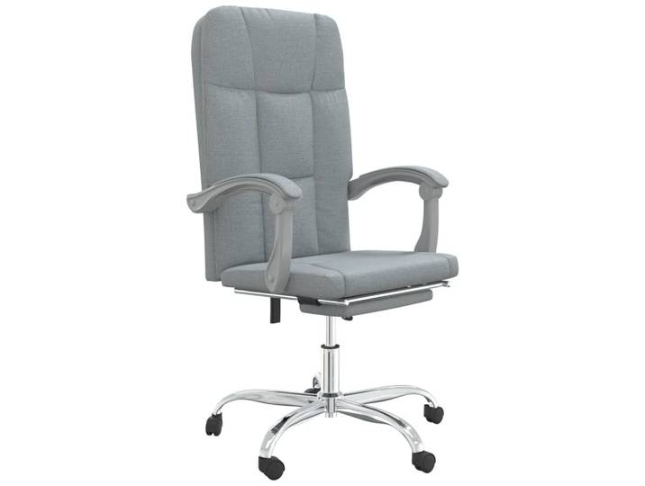 vidaXL Chaise de bureau avec fonction chaise longue gris clair tissu