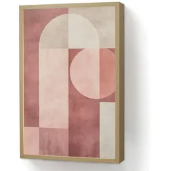 WANDLEUCHTE MIT AKKU Figuren - Abstrakt - Rosa Beleuchtung 40x60 cm Wandlampe