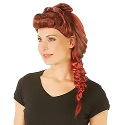 Zopf-Perücke "Stella", rot