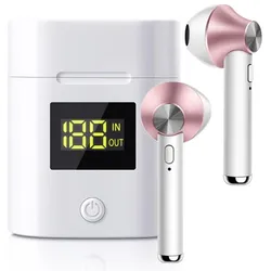 EKO TWS Bluetooth 5.0 Kopfhörer Modell JeezPro (4 h, Kabellos), Kopfhörer, Grau, Rosa