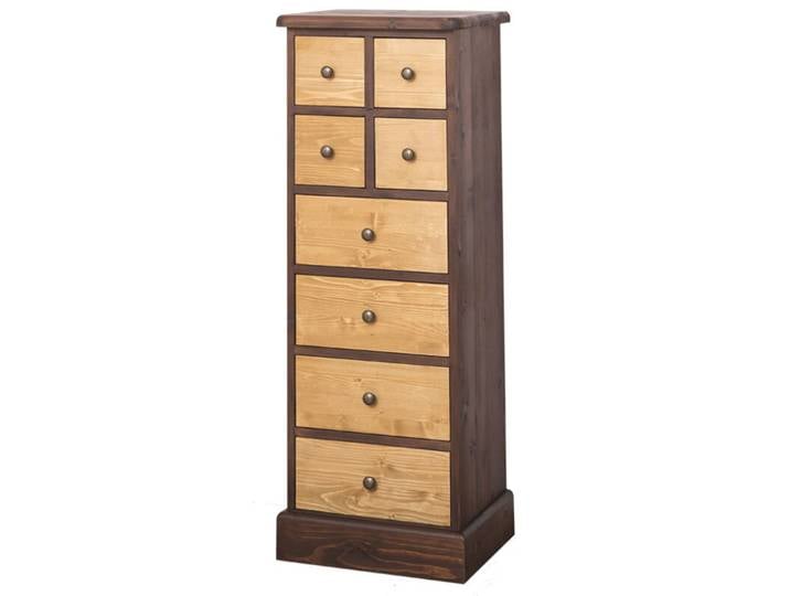 Schmale Schubladenkommode braun Massivholz