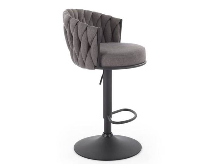 Chaise de bar contemporaine en tissu de polyester gris