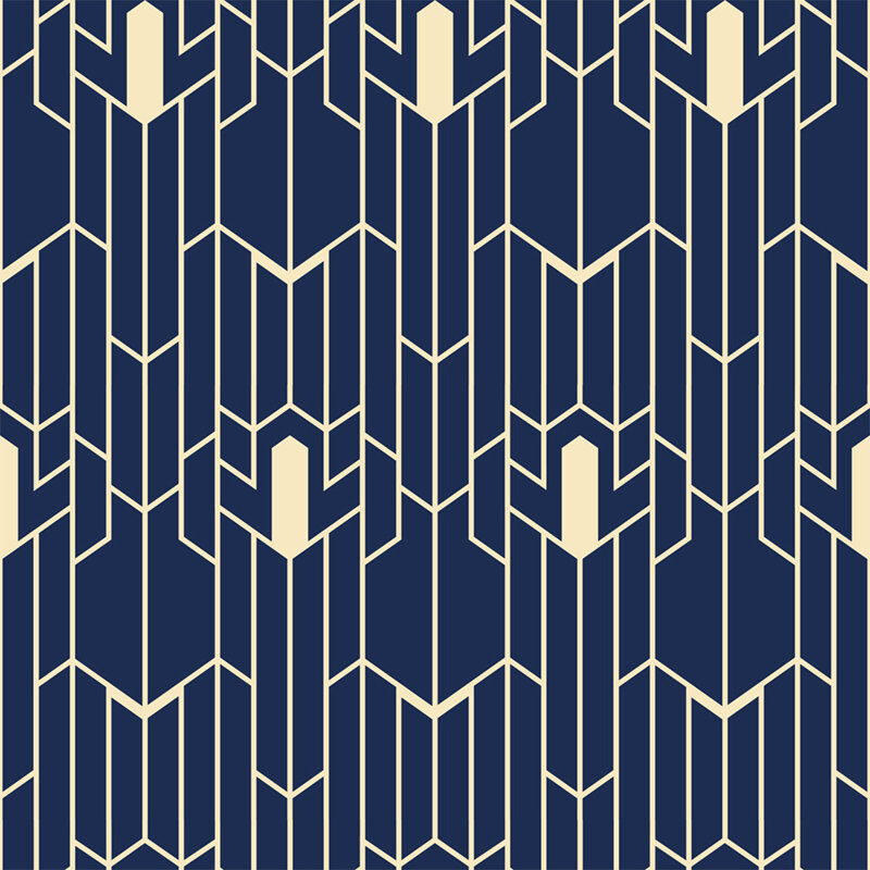 Latitude Run Lalena Wallpaper Navy/Beige 250 x 250cm