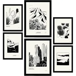 POSTER Set Mit 6 In Schwarzer Tinte Ecken A3 & A4 Rahmenlos