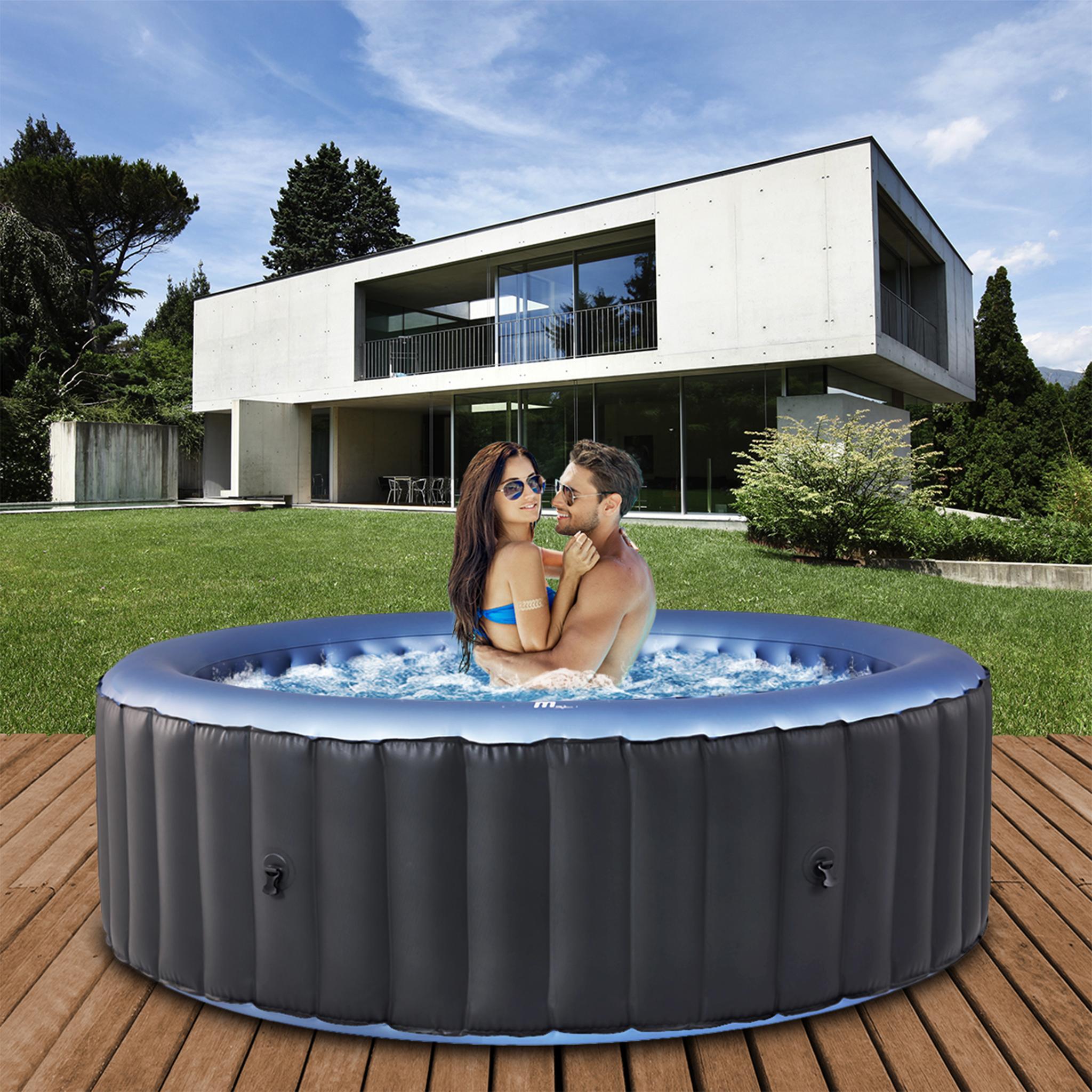 MSpa Whirlpool Comfort Bergen | 8 Personen Pool - In- & Outdoor Spa - 144 Massagedüsen - Fernbedienung - Aufblasfunktion per Tastendruck - 224x224 cm