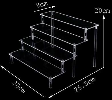 Inspire Essentials CrystalView Acrylic Display Riser Shelf For Collectibles And Desserts 6