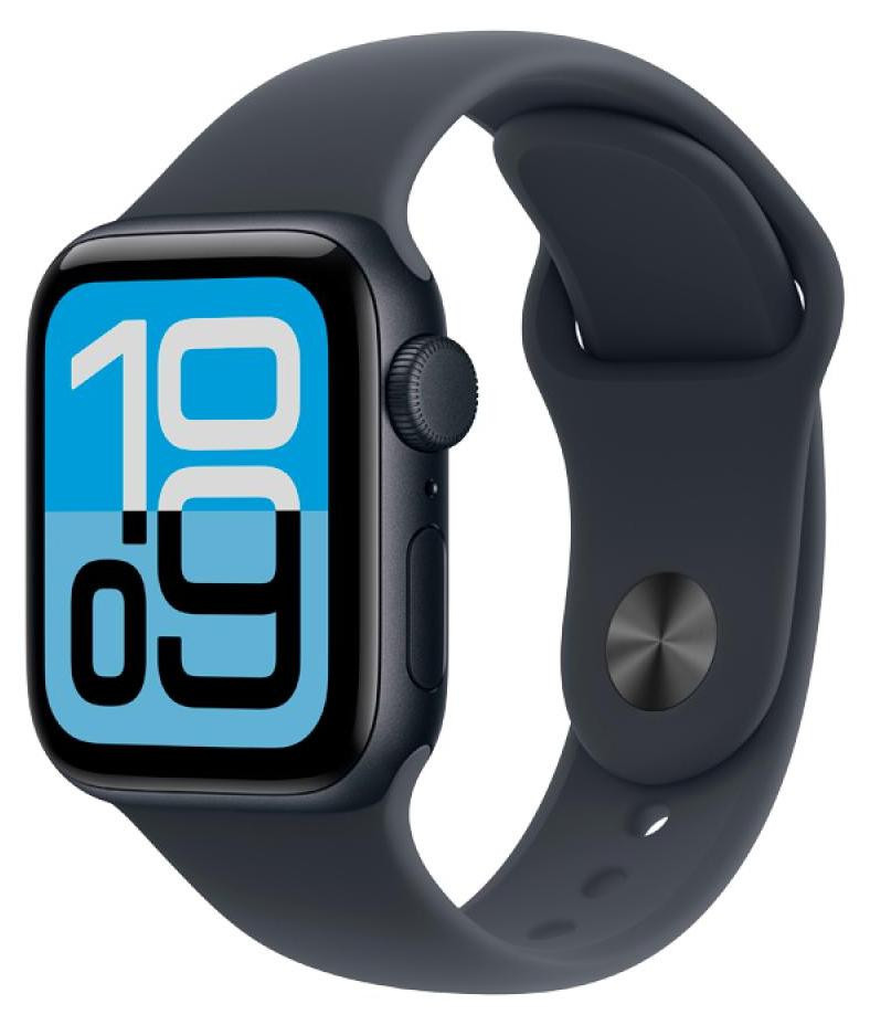 Apple Watch SE 3 GPS 40mm Midnight aluminium behuizing met Midnight sportband maat S/M