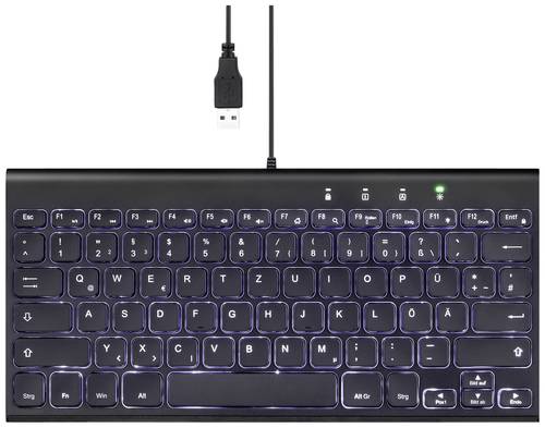 Perixx PERIBOARD-429 DE USB Tastatur Deutsch, QWERTZ Schwarz Beleuchtet