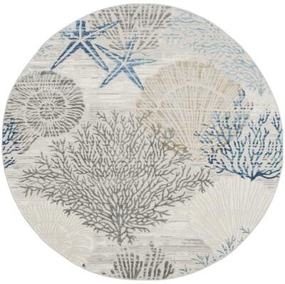 Nourison Pompeii Coastal Beach Shells and Coral Area Rug