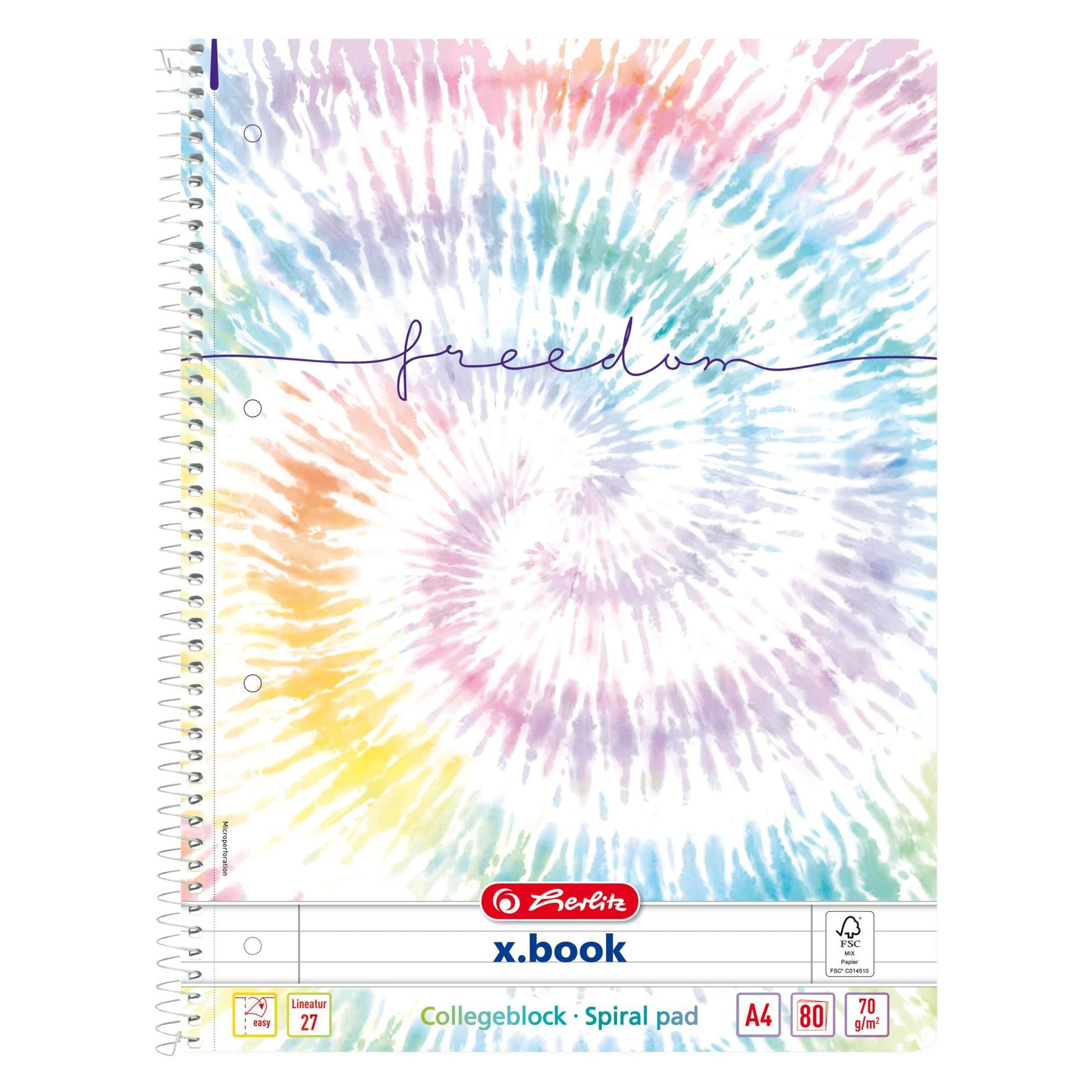 Herlitz Collegeblock x.book Freedom liniert DIN A4 Innen- und Aussenrand (A4, Liniert) (50044122)