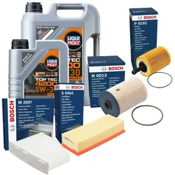 Inspektionspaket Bosch Wechselset Liqui Moly 5W-30 SKODA OCTAVIA II Combi (1Z5)