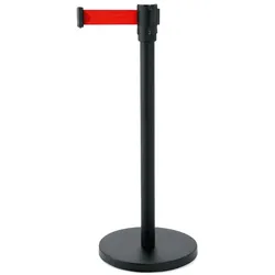 2x Abgrenzungspfosten Gurtband integriert 2 Meter rot Ecoflex lackiert schwarz