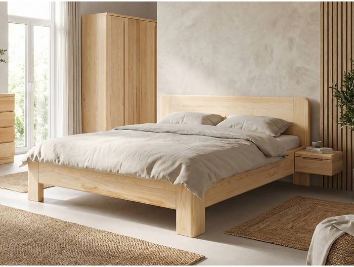Eschenbett „Niklas“ 200 x 200 cm Massivholz Esche