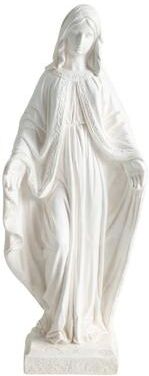 Costway 31.5 Inch Virgin Mary Statue with Aged Finish for Yard Patio-White