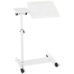 Bett- und Beistelltisch, höhenverstellbar 73-118 cm, mit Rollen, weiß